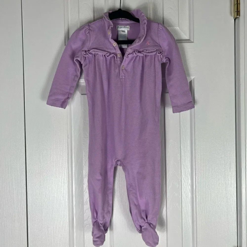 Ralph Lauren Girls Lavender Sleeper Size 9m